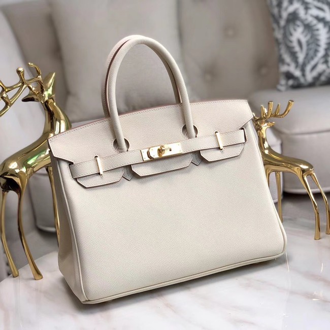 AAA 1:1 Hermes original Epsom Leather HB35O cream&gold Metal Tl562yF79