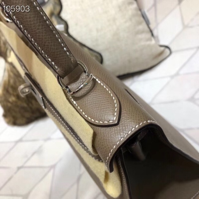 AAA 1:1 Hermes original Kelly Epsom Leather KL32 dark grey Tl617vi59