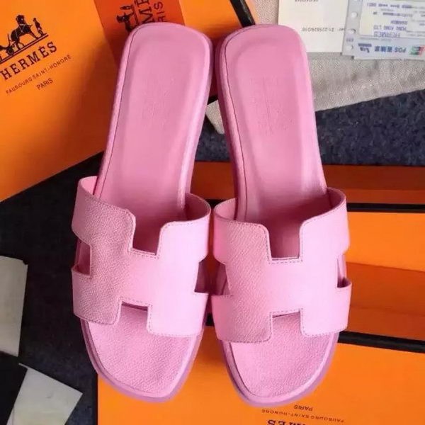 AAA Hermes Slipper Calfskin Leather HO0476 Pink Tl3399zK34