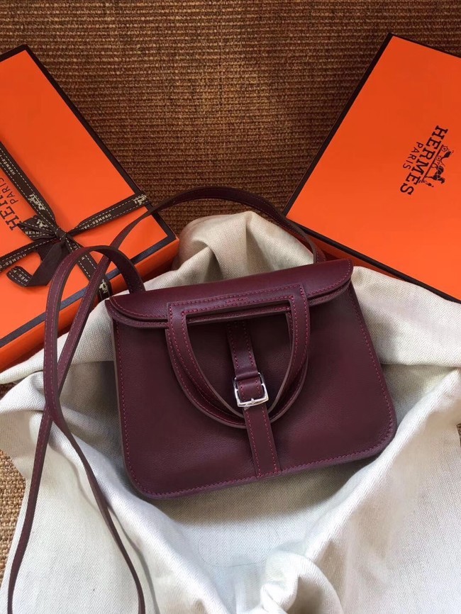Best Replica Hermes Original Halzan mini bag H069523 bordeaux Tl723zU69