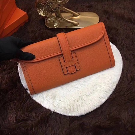 Cheap Copy Hermes Togo Leather Clutch H88017 Orange Tl860Eq45