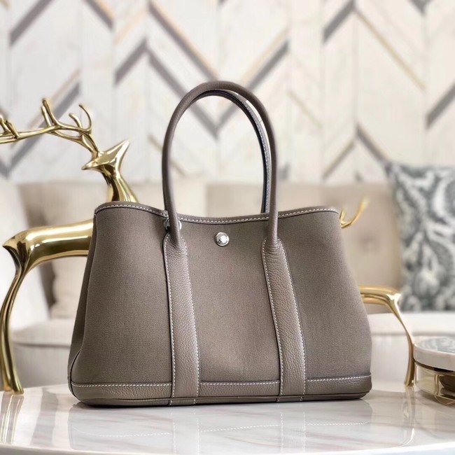 Copy 1:1 Hermes Garden Party 36cm Tote Bags Original Leather A3698 Grey Tl643xD64