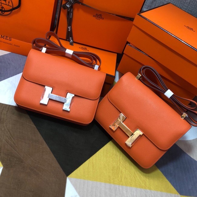 Fake 1:1 Hermes Original Espom Leather Constance Bag 5333 orange Tl293YK70