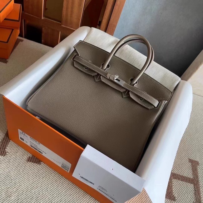 Fake Best Hermes original Togo Leather HB25O dark gray Tl162Nk59