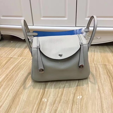 Fake Hermes Lindy 30CM Original Leather Shoulder Bag LD30 Grey&Blue Tl906RY48