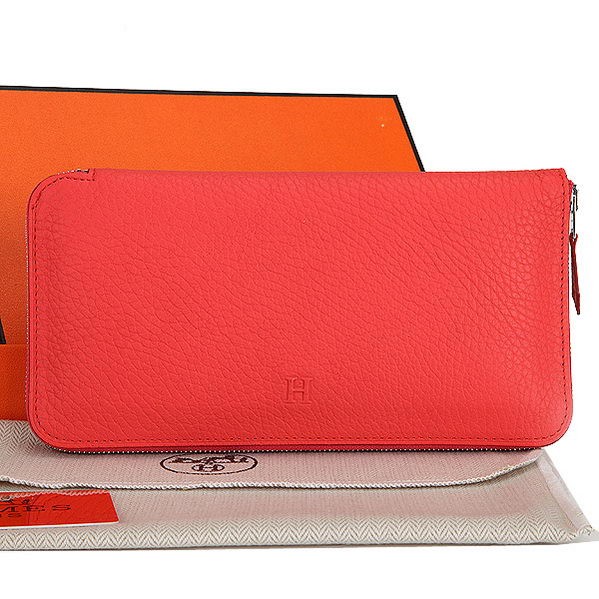 First-class Quality Hermes Zipper Wallet Original Leather A309 Light Red Tl2249fm32