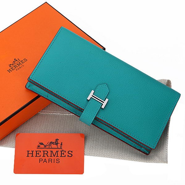 Hermes Bearn Japonaise Bi-Fold Wallet Original Leather A208 Light Green Tl2194cf57