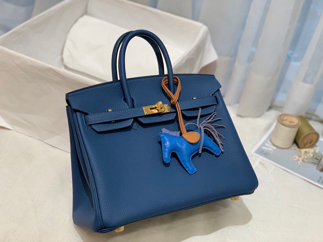Hermes Birkin 25CM Togo Bag Original Leather H25E Dark Blue Tl401Cw85