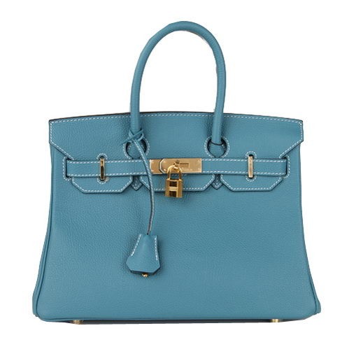 Hermes Birkin 30CM Tote Bag Blue Original Leather H30 Gold Tl1697wn15