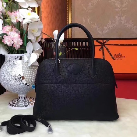 Hermes Bolide Original Leather Tote Bag B1007 Black Tl852yj81