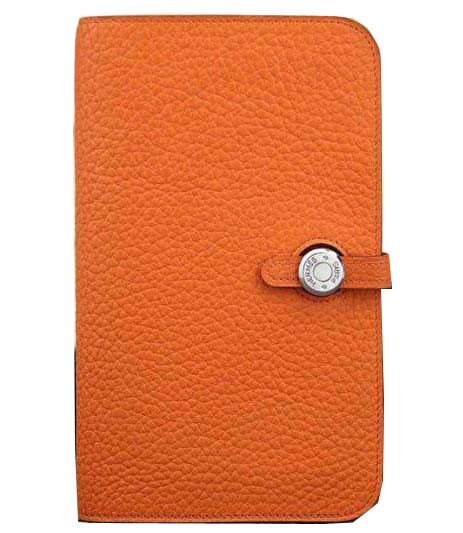 Hermes Compact Passport Holder Original Leather Wallet Orange Tl2176rd58