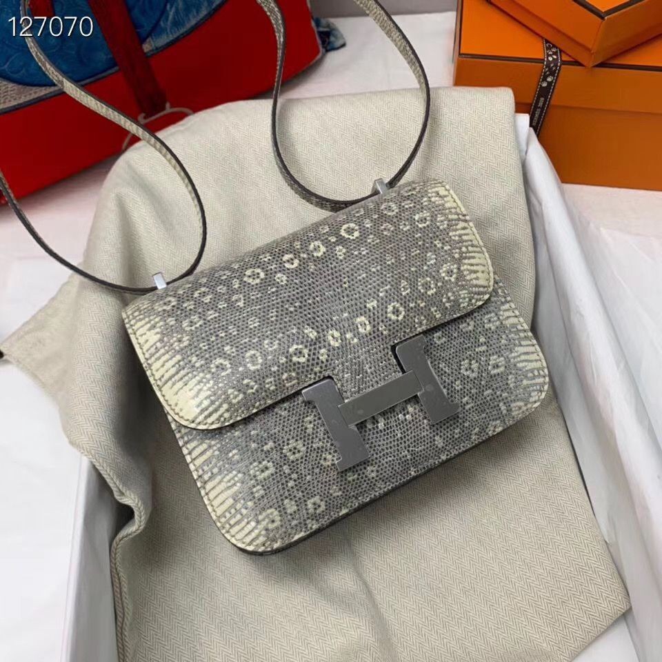 Hermes Constance Bag Togo Origianl Lizard Leather H9999 Gray Tl492gN72