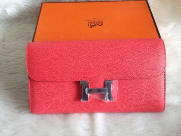 Hermes Constance Long Wallets Original Leather HA909 Light Pink Wallets Tl2140lU52