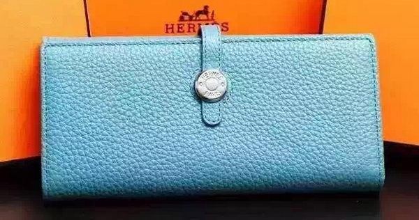 Hermes Dogon Original Leather Wallet H509 SkyBlue Tl2075Kd37