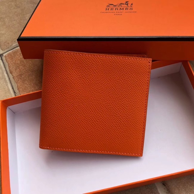 Hermes espom leather Wallet H2296 orange Tl2057aM39
