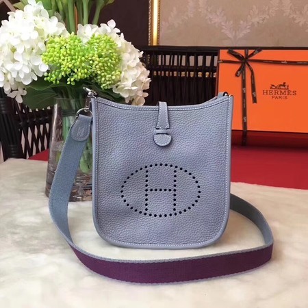 Hermes Evelyne mini 17cm Messenger Bag Original Calf Leather H1187 Sky blue Tl810Zr53