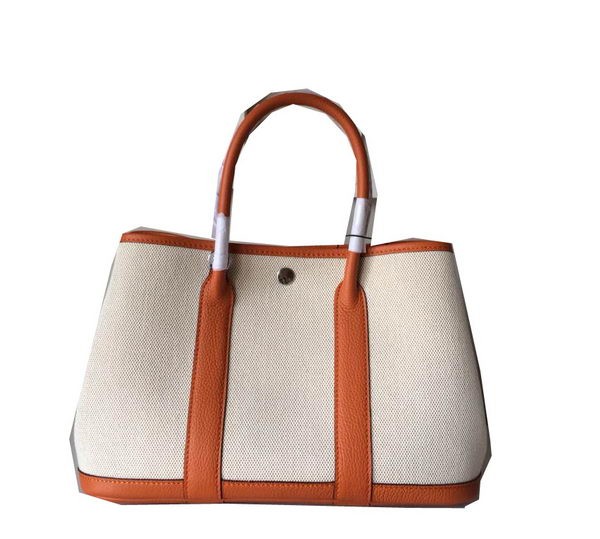 Hermes Garden Party 30CM Bag Canvas Leather H11S Orange Tl1501CC86