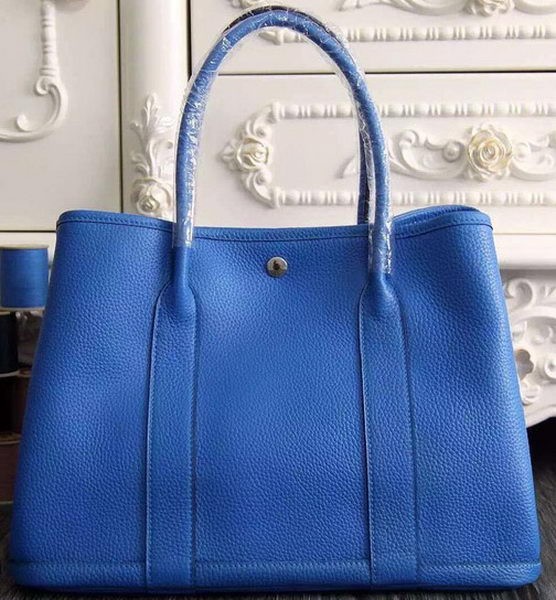 Hermes Garden Party 36cm 30cm Tote Bag Original Leather Blue Tl1065rf73