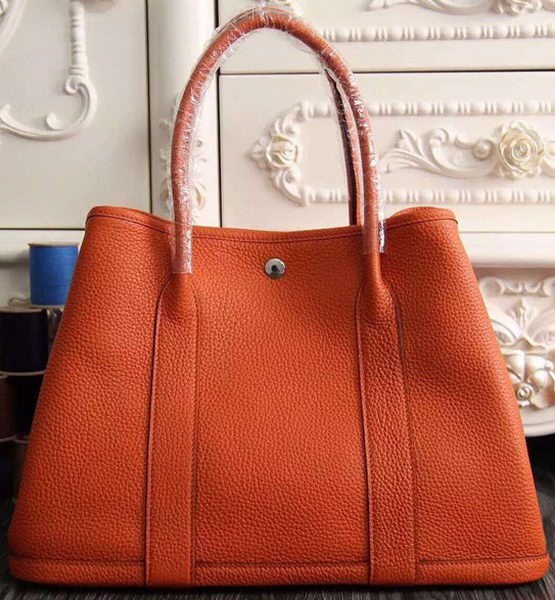 Hermes Garden Party 36cm 30cm Tote Bag Original Leather Orange Tl1064Rc99