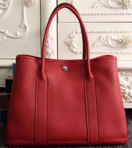 Hermes Garden Party 36cm 30cm Tote Bag Original Leather Red Tl1060nU55