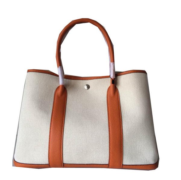Hermes Garden Party 36CM Bag Canvas Leather H11M Orange Tl1513uU16
