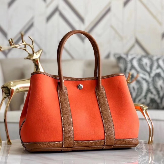 Hermes Garden Party 36cm Tote Bags Original Leather A3698 Orange Tl647jf20