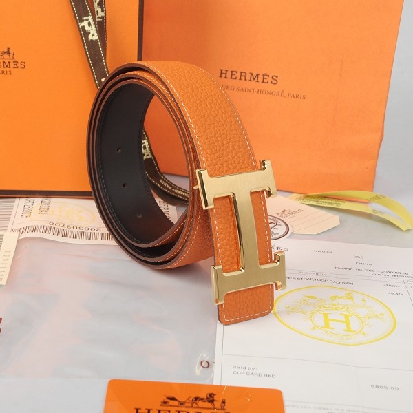 Hermes Imported Belt HR1002 Orange Tl3775lu18