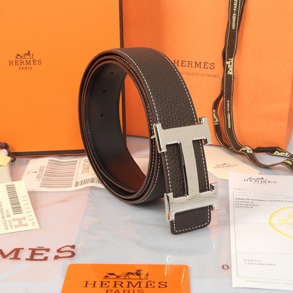 Hermes Imported Belt HR1002D Dark Brown Tl3771xa43