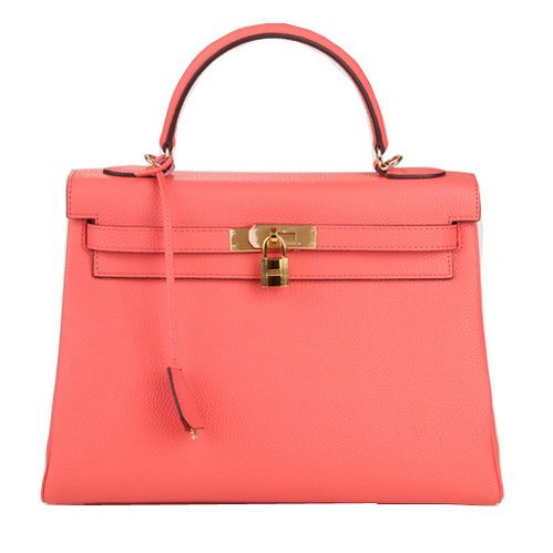 Hermes Kelly 32cm Shoulder Bag Pink Original Leather K32 Gold Tl1647Ym74