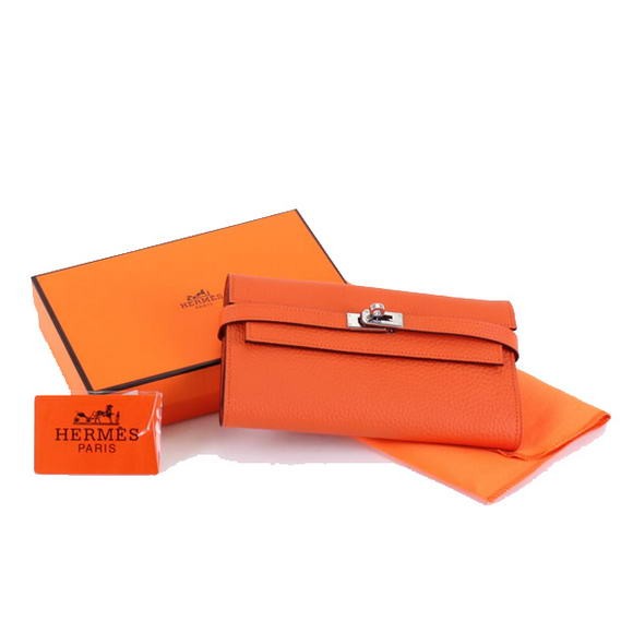 Hermes Kelly Bi-Fold Wallet A708 Orange Tl2328hI90