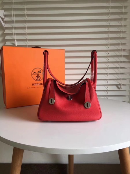 Hermes Lindy Original Togo Leather Bag 5086 Red Tl797uk46