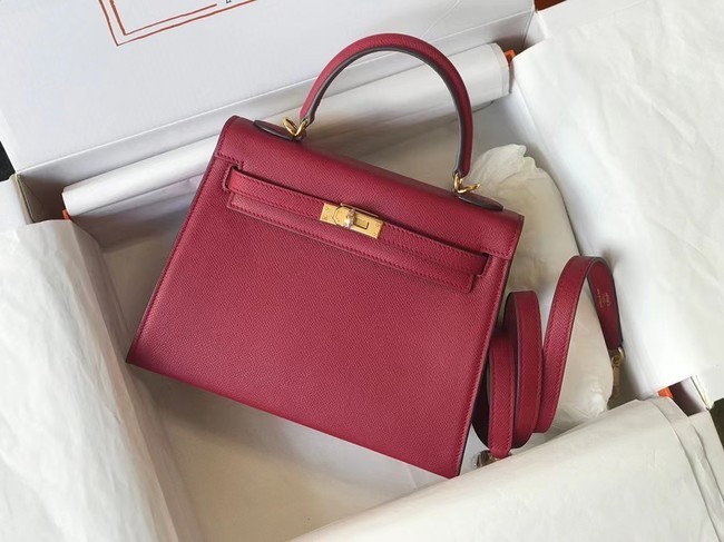 Hermes Original Epsom Leather KEL2578 Burgundy Tl105oJ62