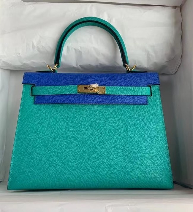 Hermes Original Epsom Leather KEL2578 skyblue&Electro optic blue Tl347EC68
