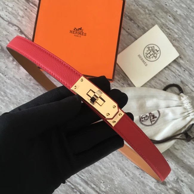 Hermes original epsom leather Kelly belt H069854 red gold plated metal Tl3528fc78