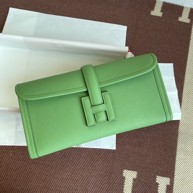 Hermes Original Espom Leather Clutch 37088 light green Tl241Eb92
