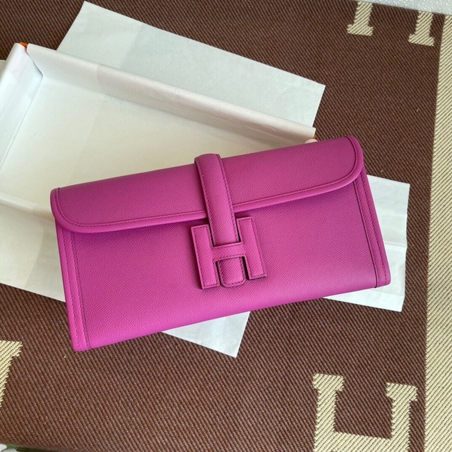 Hermes Original Espom Leather Clutch 37088 plum blossom Tl230sf78