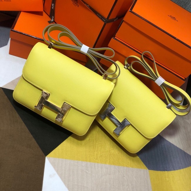 Hermes Original Espom Leather Constance Bag 5333 lemon Tl282jf20