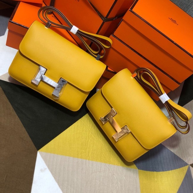 Hermes Original Espom Leather Constance Bag 5333 yellow Tl289uZ84