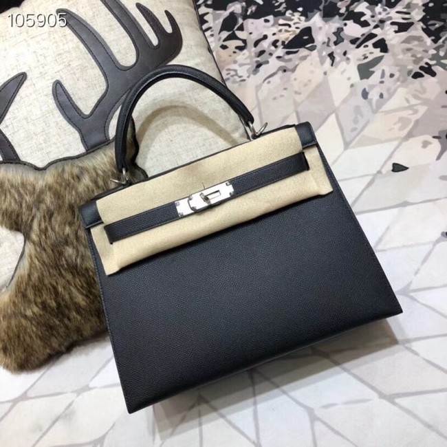 Hermes original Kelly Epsom Leather KL32 black Tl695nU55