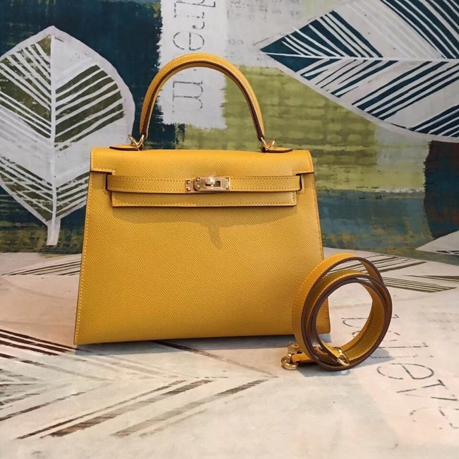 Hermes original Kelly Epsom Leather KL32 yellow Tl618AM45