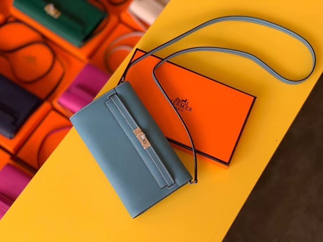Hermes Original kelly espom leather to go woc Bag H4087 sky blue Tl528tQ92