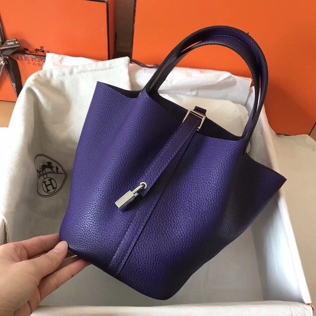Hermes Picotin Lock PM Bags Original Leather H8688 violet Tl661FT35