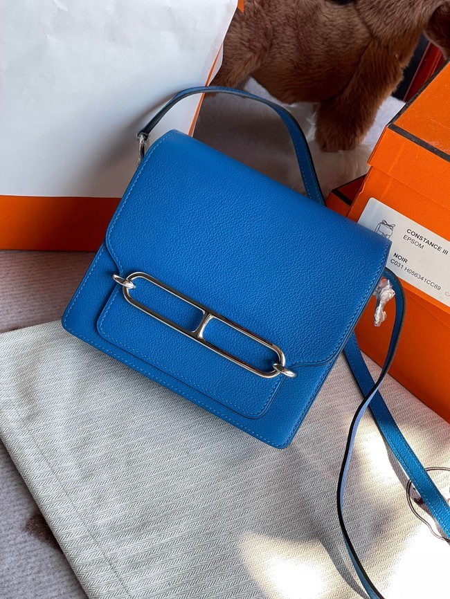 Hermes Roulis 19cm Evercolor 9D H9003 Electro optic blue&Silver Tl146TP23