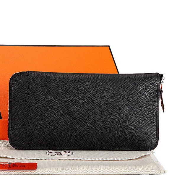 Hermes Zipper Wallet Original Saffiano Leather A309 Black Tl2245vj67