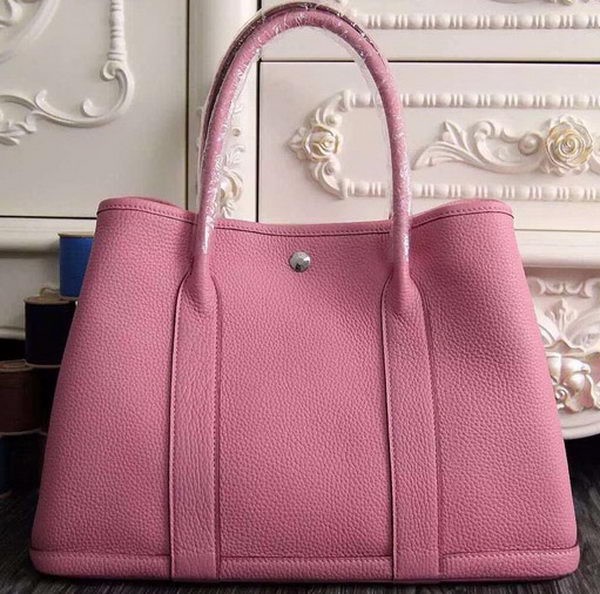 High Quality Imitation Hermes Garden Party 36cm 30cm Tote Bag Original Leather Pink Tl1061wn47