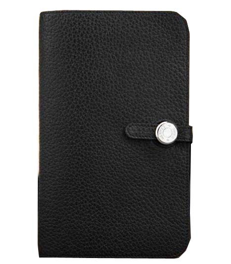 High Quality Replica Hermes Compact Passport Holder Original Leather Wallet Black Tl2174aR54