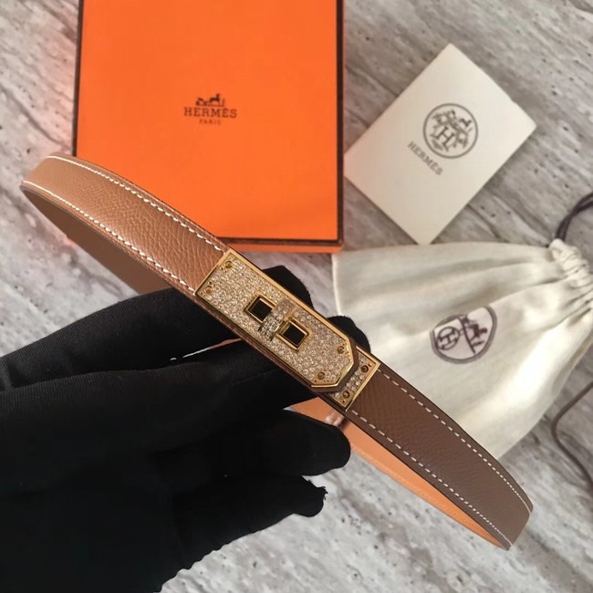 Hot Hermes original epsom leather Kelly belt H069853 brown Tl3540cT87