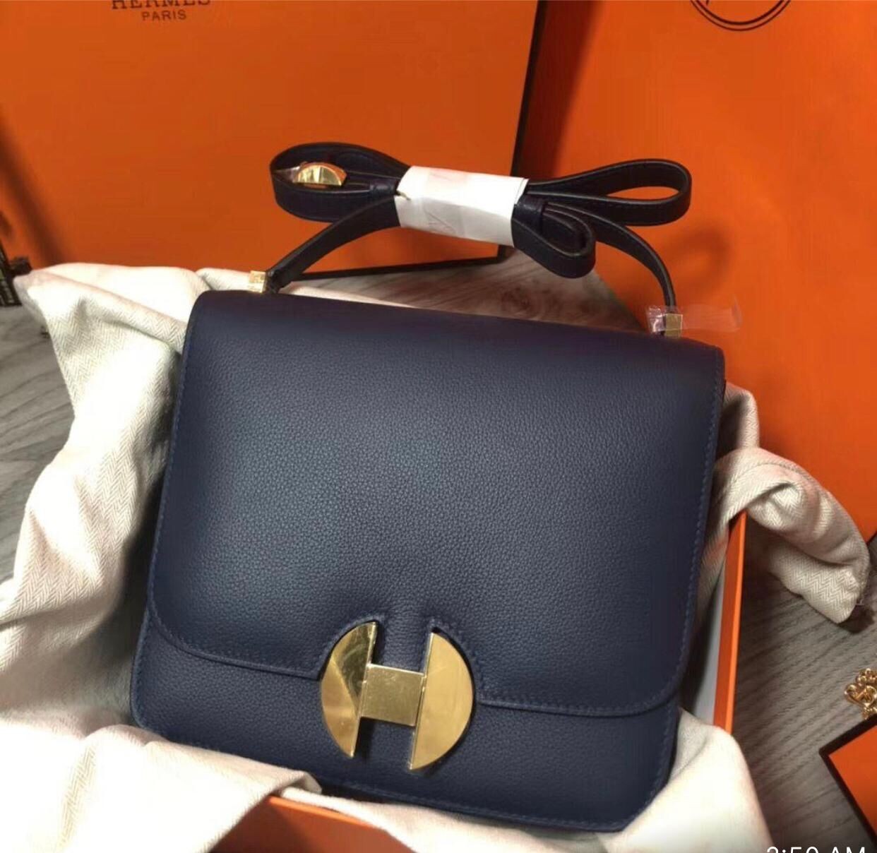 Imitation Fashion Hermes Original Leather Bag H8649 Black Tl464kd19