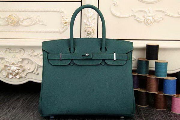 Imitation Hermes Birkin 35CM 30CM Tote Bag Original Leather HB35O Dark Green Tl1279lH78