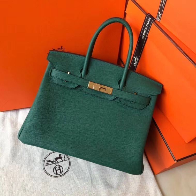 Imitation Hermes Birkin Bag Original Leather 35CM 17825 Green Tl501sJ18
